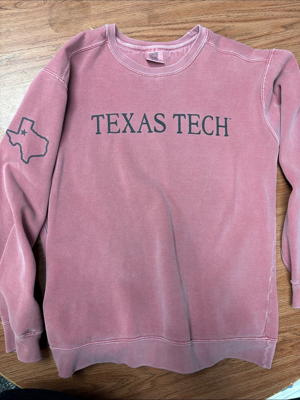 Comfort Colors Texas Tech Crewneck Sweatshirt - Dusty Rose